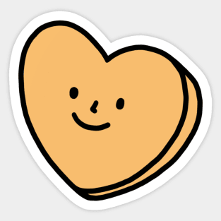 Yellow Heart with Face | Quirky Heart Sticker